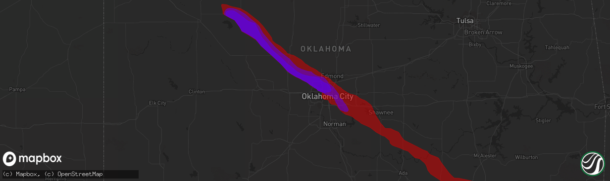 Hail map in Yukon, OK on May 16, 2010