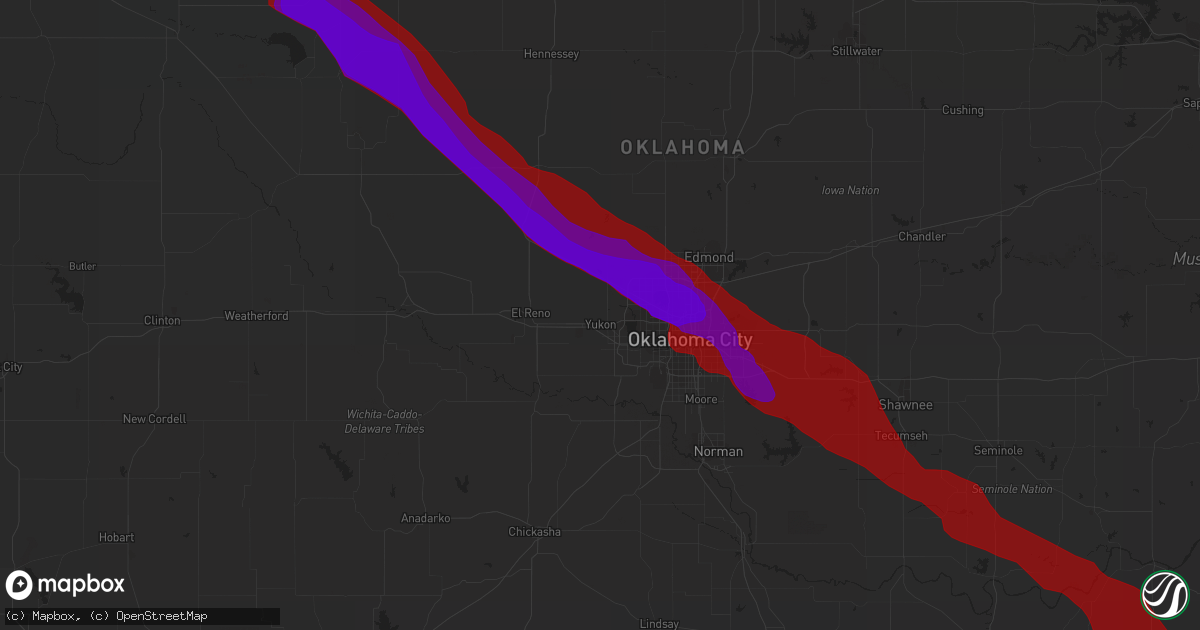 Hail map in Yukon, OK on May 16, 2010