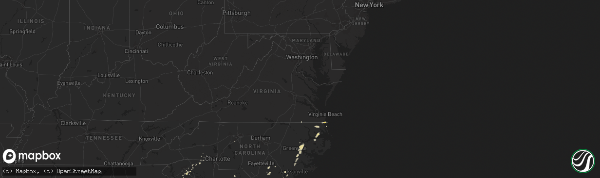 Hail map in New York on May 16, 2012