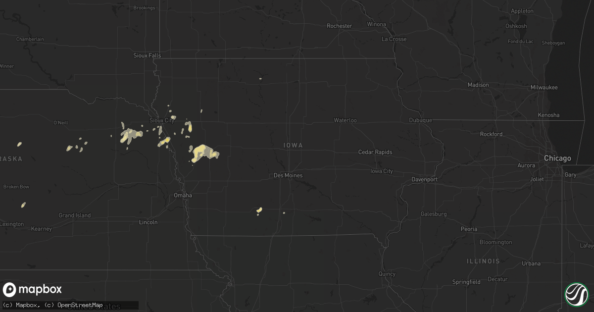Hail map in Iowa on May 16, 2013