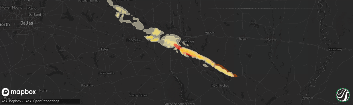 Hail map in Keithville, LA on May 16, 2013