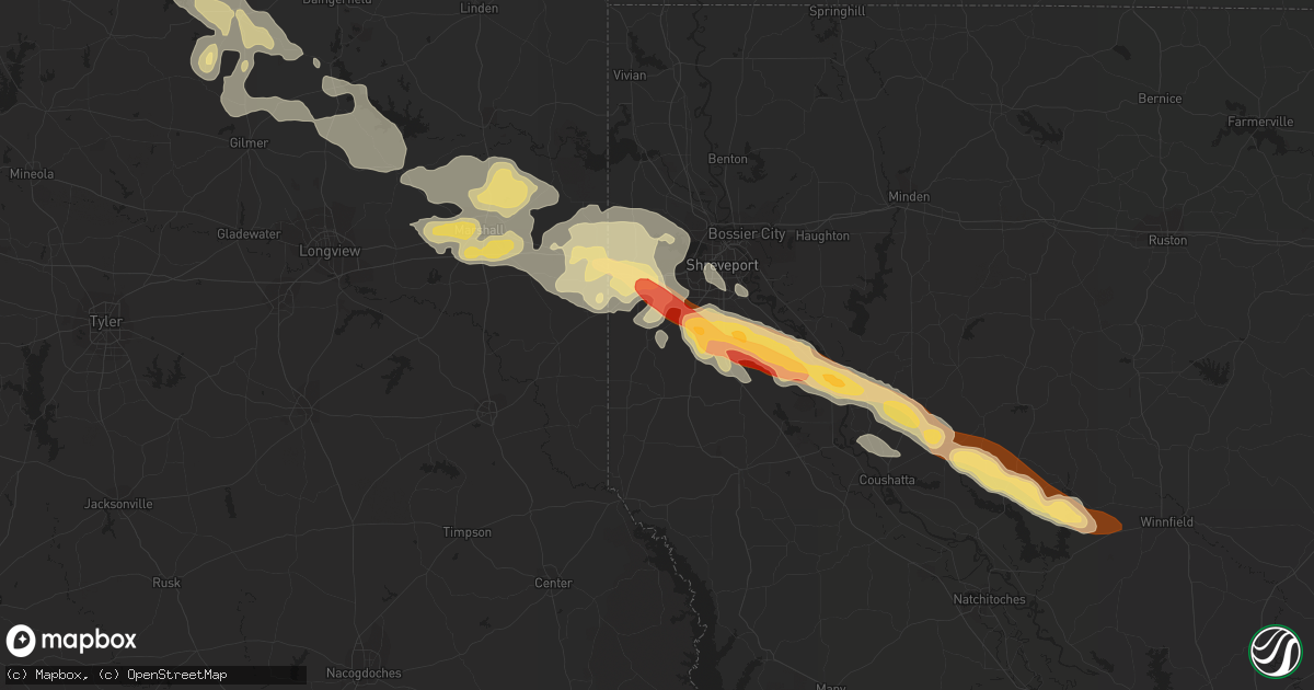 Hail map in Keithville, LA on May 16, 2013