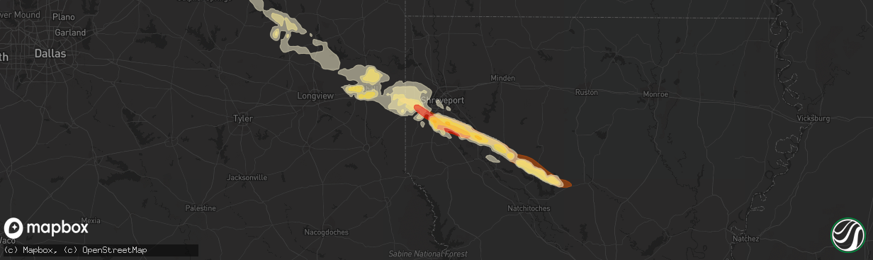 Hail map in Stonewall, LA on May 16, 2013