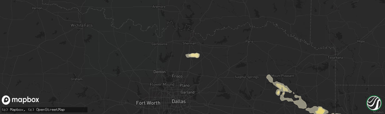 Hail map in Van Alstyne, TX on May 16, 2013