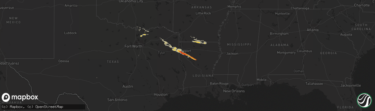 Hail map on May 16, 2013