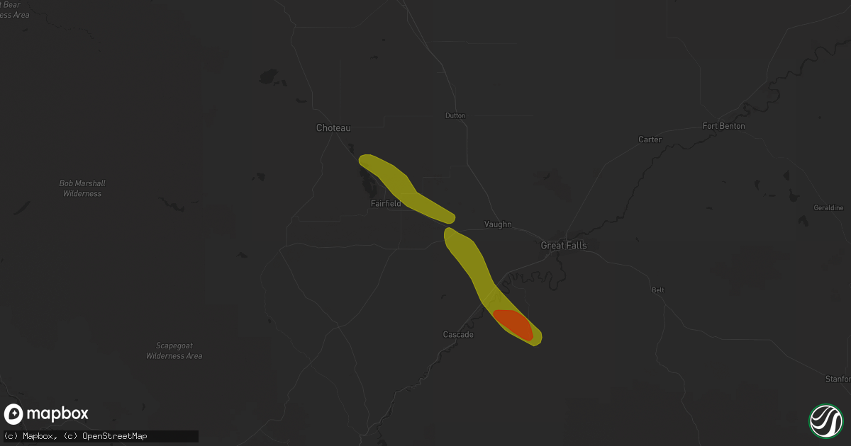 Hail map in Fort Shaw, MT on May 16, 2014
