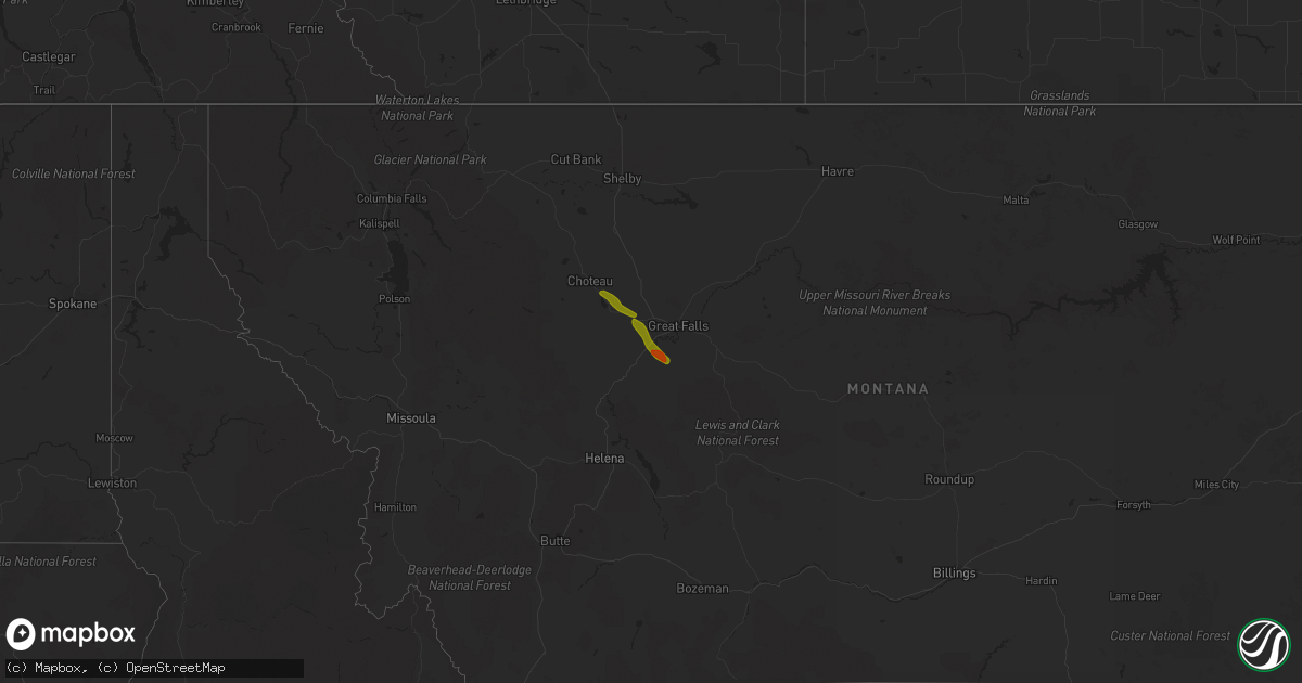 Hail map on May 16, 2014