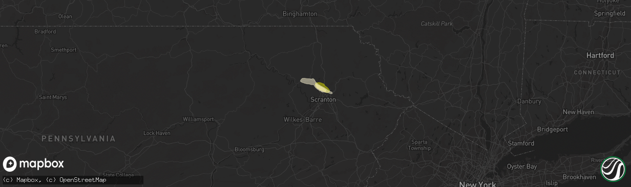 Hail map in Clarks Summit, PA on May 16, 2015