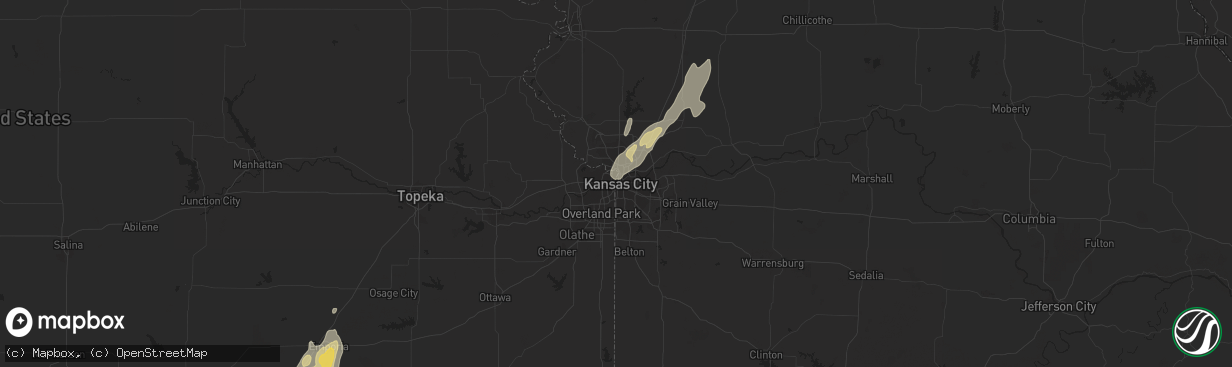 Hail map in Kansas City, MO on May 16, 2015