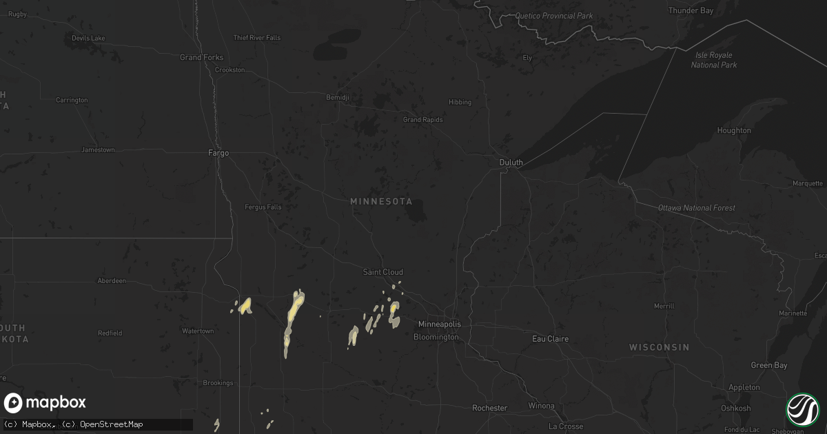 Hail map in Minnesota on May 16, 2015