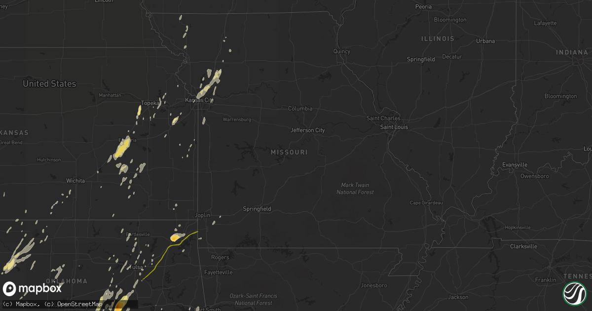 Hail map in Missouri on May 16, 2015