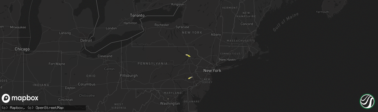 Hail map on May 16, 2015