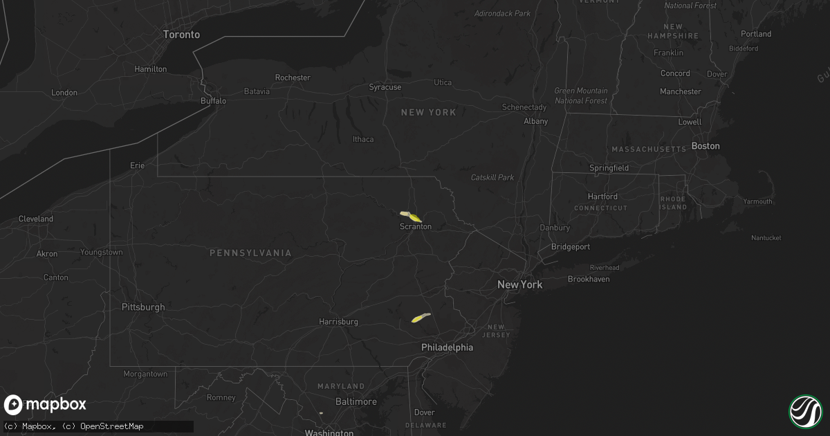 Hail map on May 16, 2015