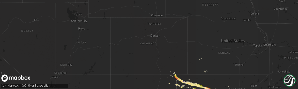 Hail map in Colorado on May 16, 2016