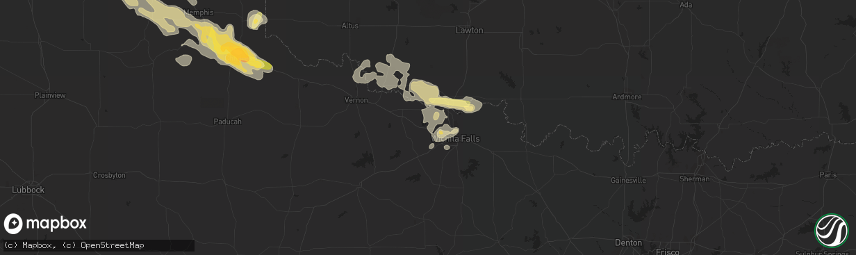 Hail map in Iowa Park, TX on May 16, 2016
