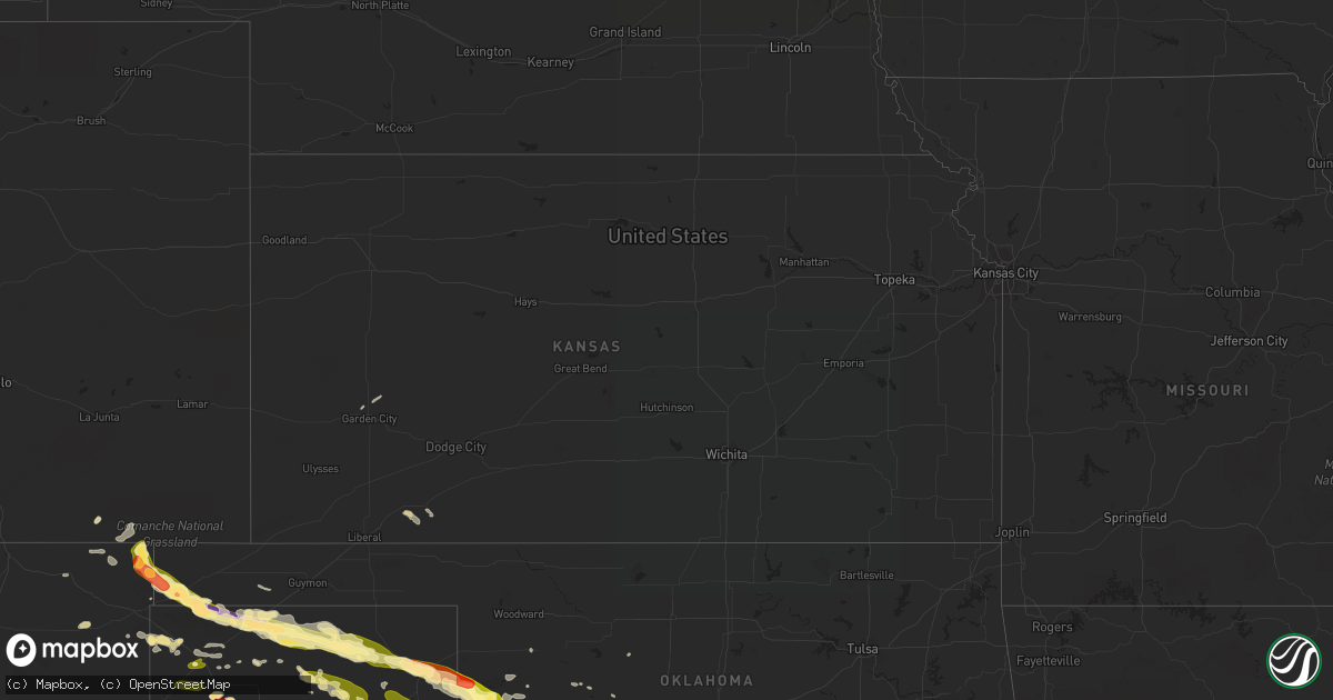 Hail map in Kansas on May 16, 2016