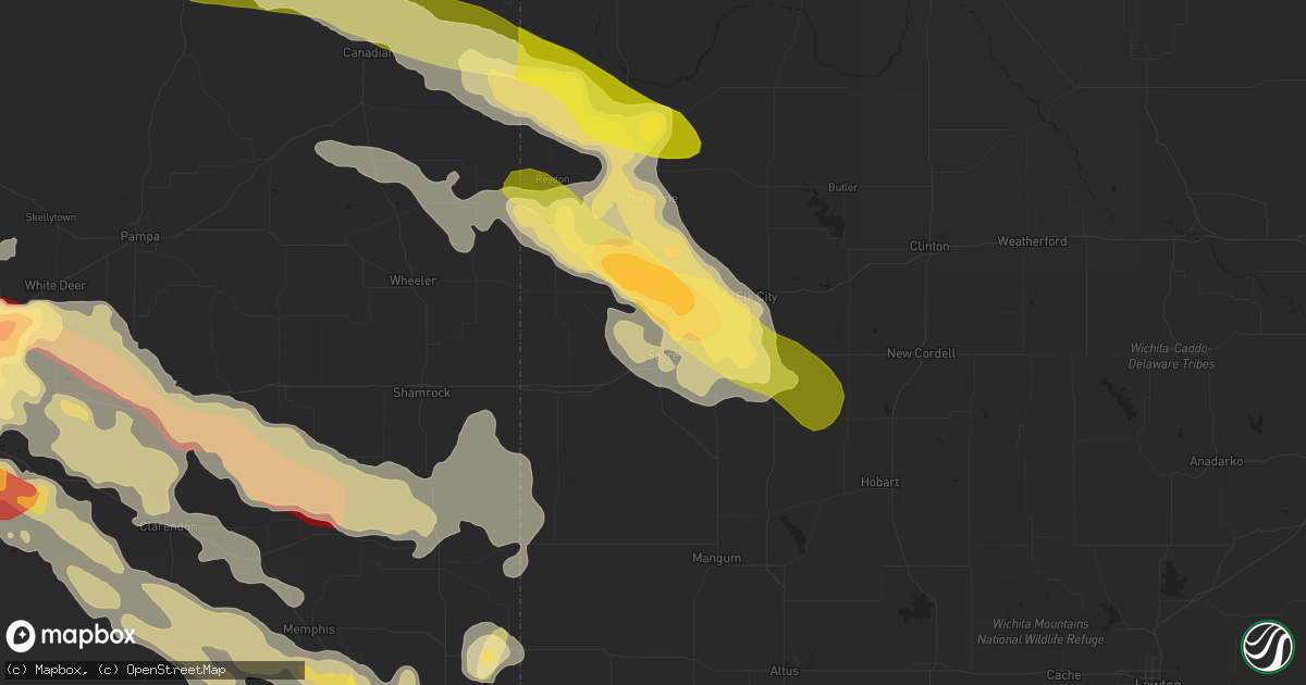 Hail map in Sayre, OK on May 16, 2016