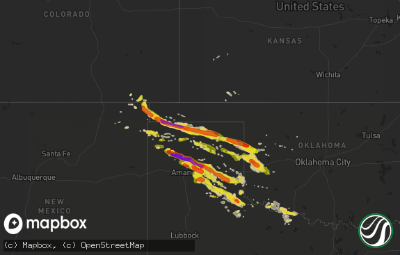 Hail map preview on 05-16-2016