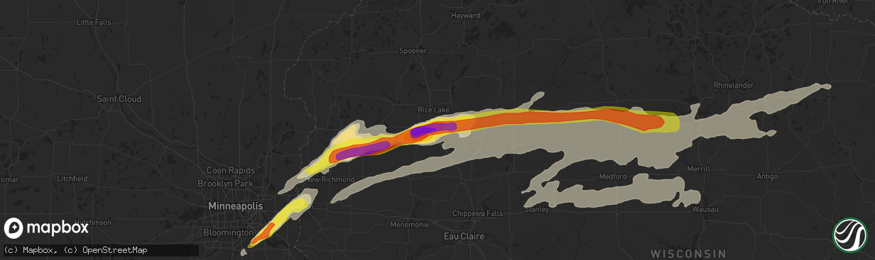 Hail map in Cameron, WI on May 16, 2017