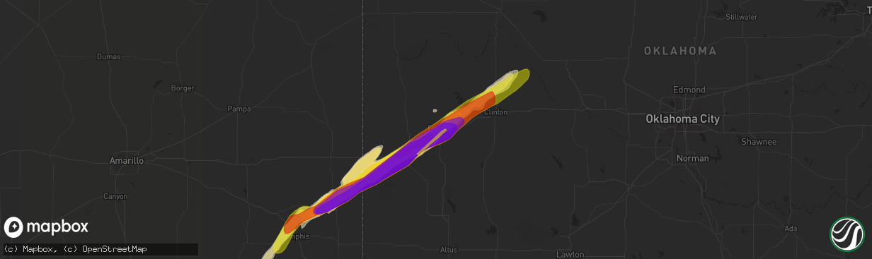 Hail map in Elk City, OK on May 16, 2017