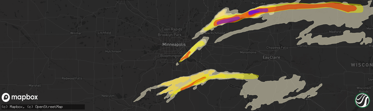 Hail map in Inver Grove Heights, MN on May 16, 2017