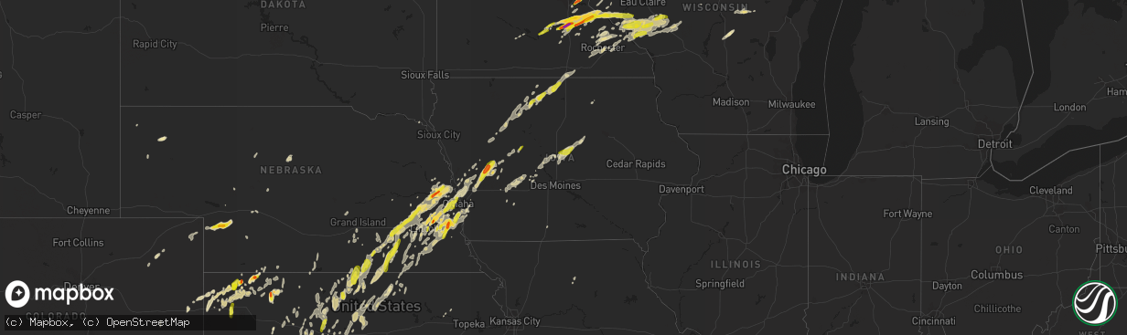 Hail map in Iowa on May 16, 2017