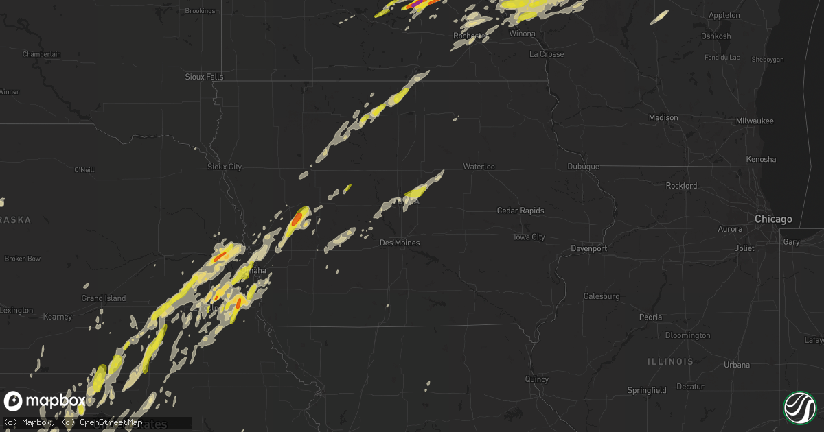 Hail map in Iowa on May 16, 2017