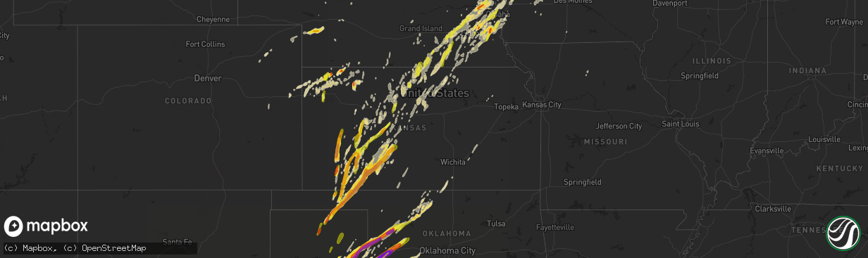 Hail map in Kansas on May 16, 2017