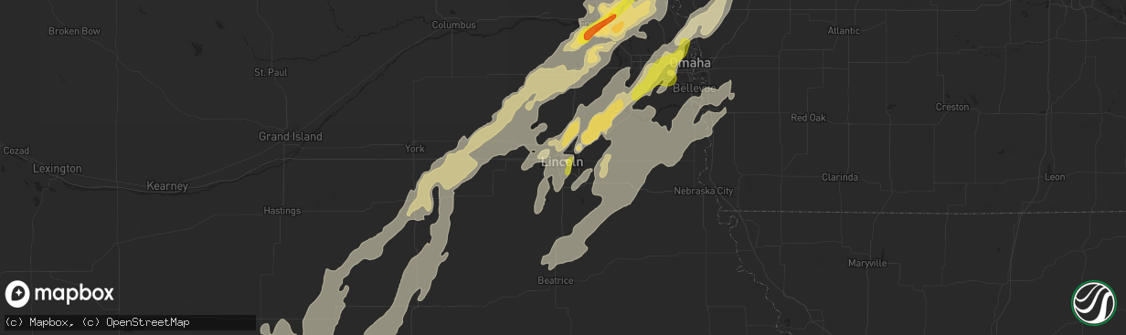 Hail map in Lincoln, NE on May 16, 2017