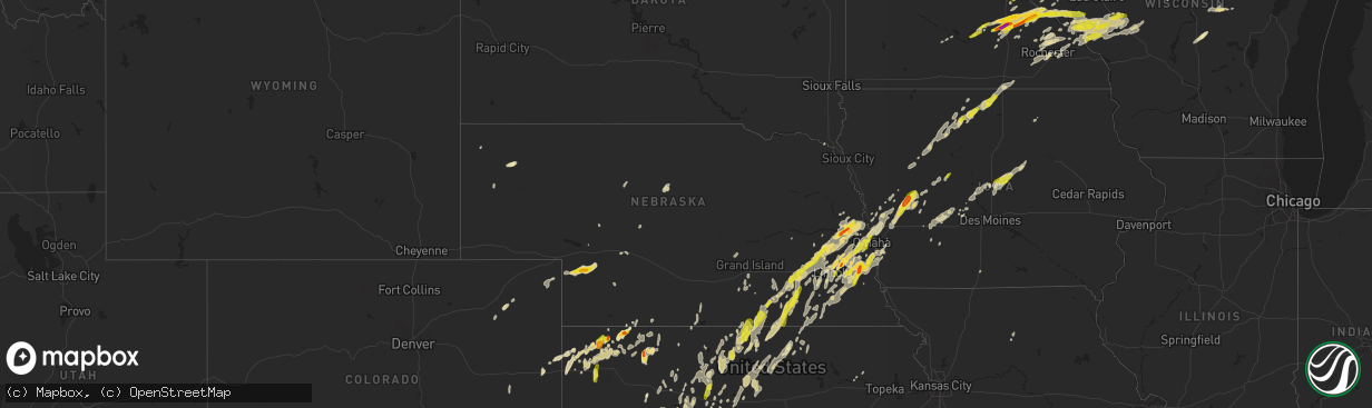 Hail map in Nebraska on May 16, 2017