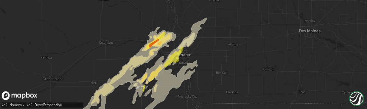 Hail map in Omaha, NE on May 16, 2017