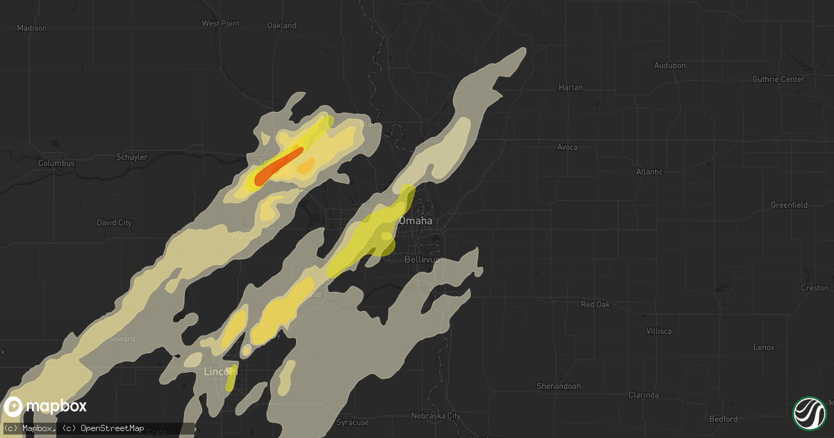 Hail map in Omaha, NE on May 16, 2017