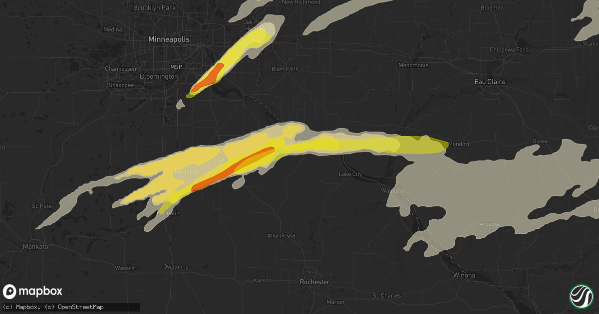 Hail map in Red Wing, MN on May 16, 2017