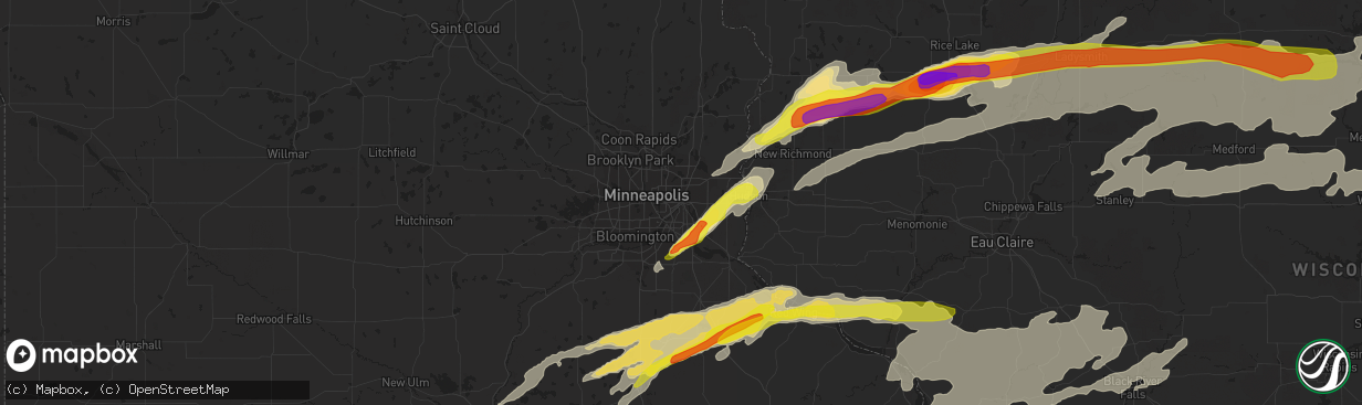 Hail map in Saint Paul, MN on May 16, 2017