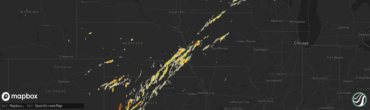 Hail map on May 16, 2017