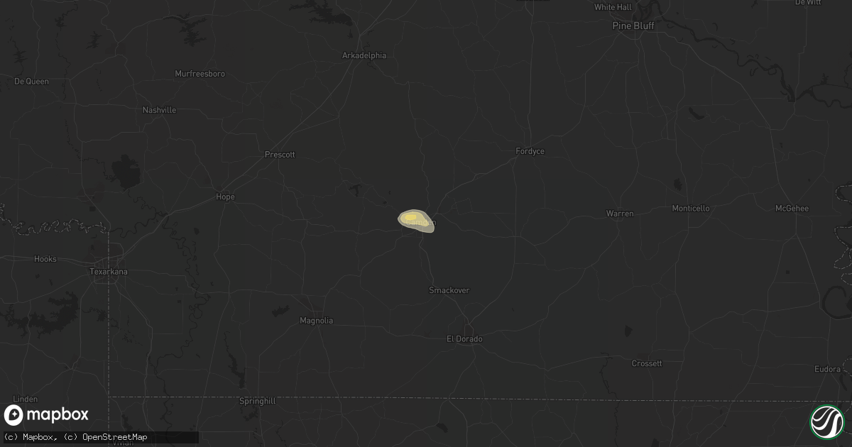 Hail map in Camden, AR on May 16, 2018
