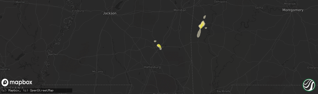 Hail map in Laurel, MS on May 16, 2018