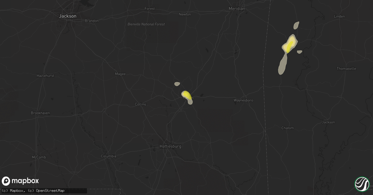 Hail map in Laurel, MS on May 16, 2018