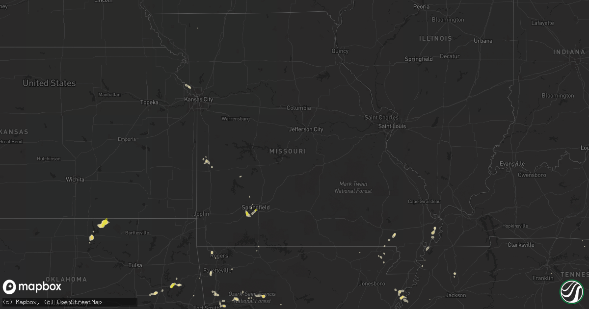 Hail map in Missouri on May 16, 2018