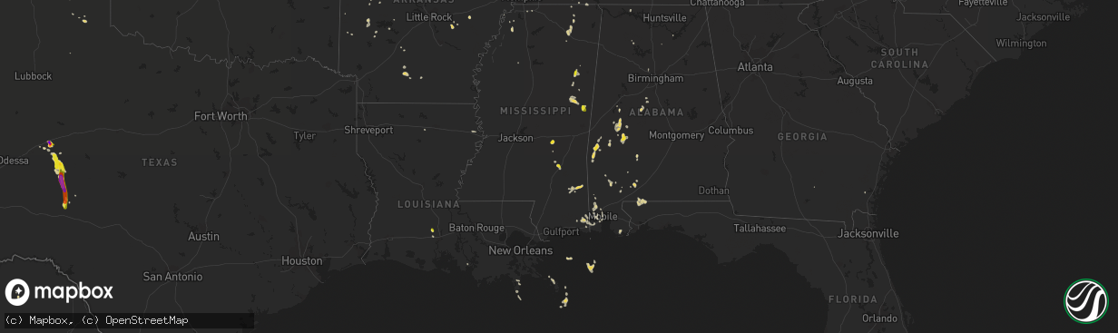 Hail map on May 16, 2018