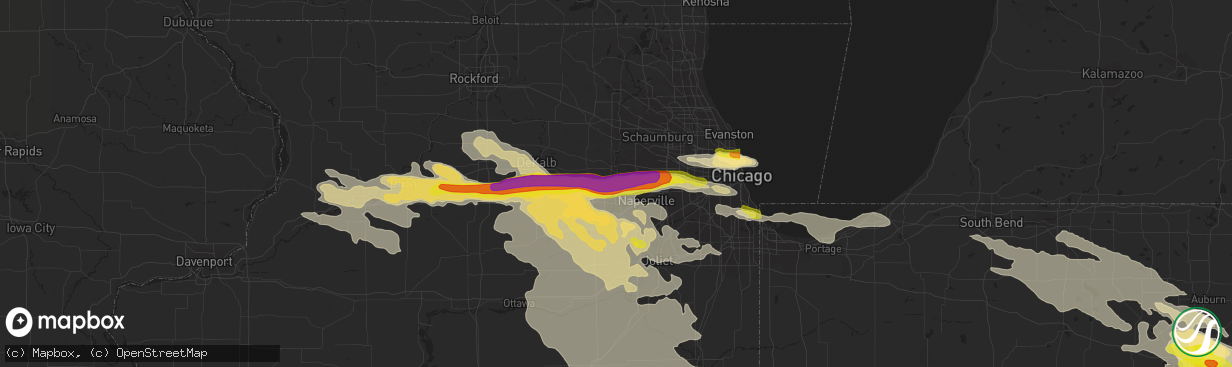 Hail map in Batavia, IL on May 16, 2019