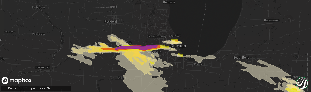 Hail map in Wheaton, IL on May 16, 2019