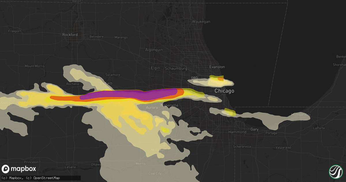 Hail map in Wheaton, IL on May 16, 2019