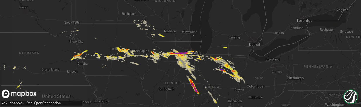 Hail map on May 16, 2019