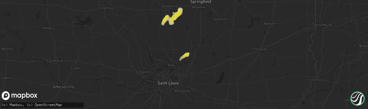 Hail map in Bunker Hill, IL on May 16, 2020