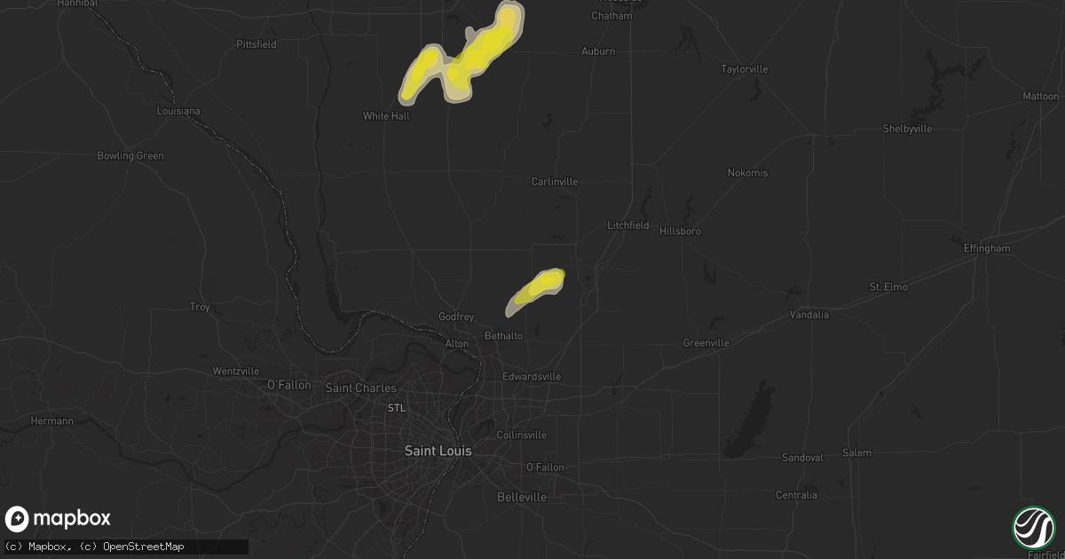 Hail map in Bunker Hill, IL on May 16, 2020