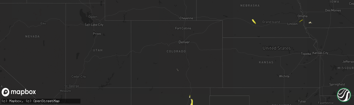 Hail map in Colorado on May 16, 2020