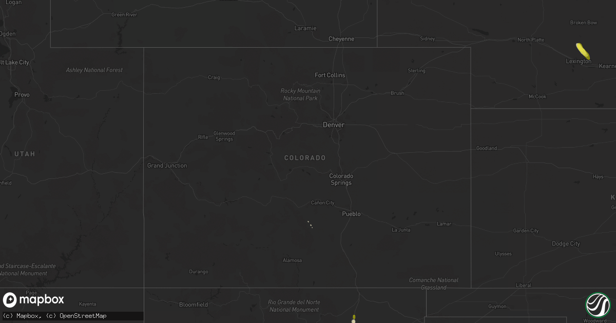 Hail map in Colorado on May 16, 2020