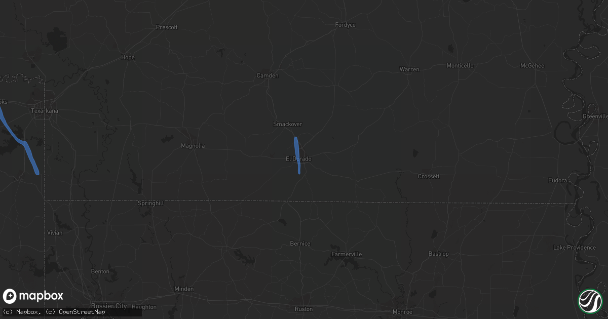 Hail map in El Dorado, AR on May 16, 2020