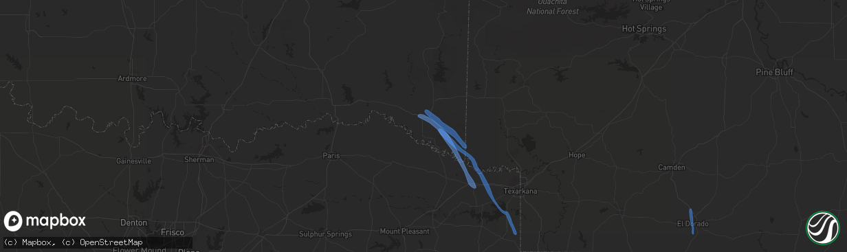 Hail map in Idabel, OK on May 16, 2020